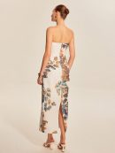 Floral Print Strapless Dress