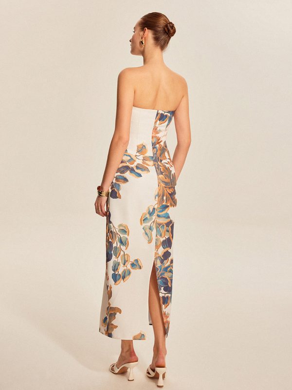 Floral Print Strapless Dress - Image 6