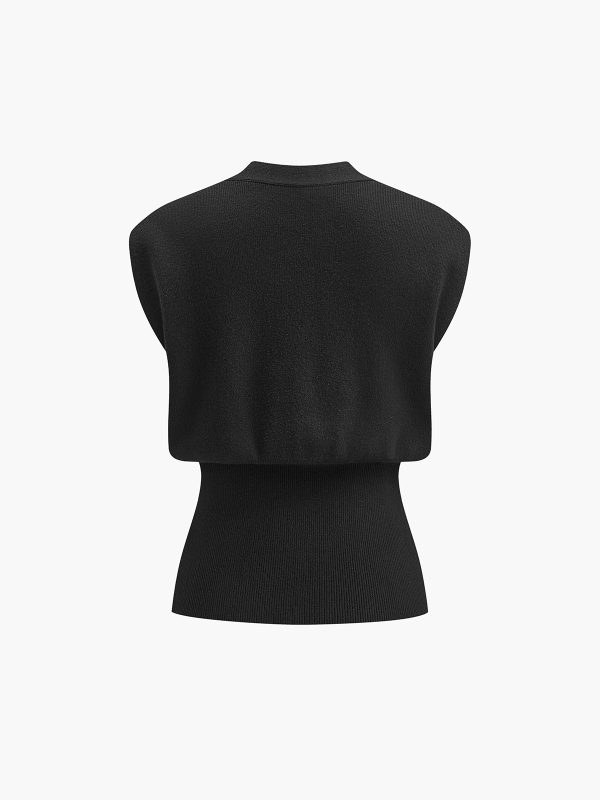 V-Neck Buttoned Detail Sweater Vest - Image 8