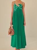 Embroidered Fish Semi-Sheer Cami Dress