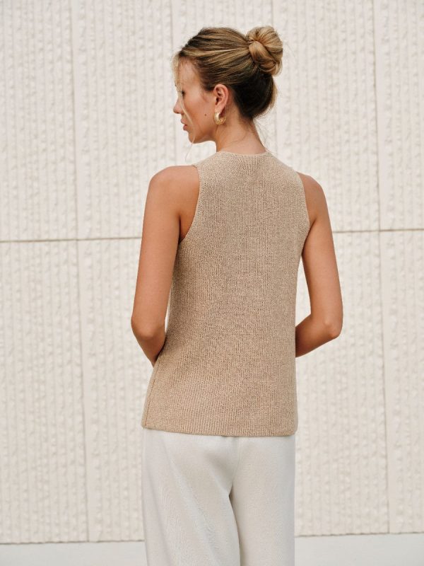 Halter Cross-Over Collar Tank Top - Image 5