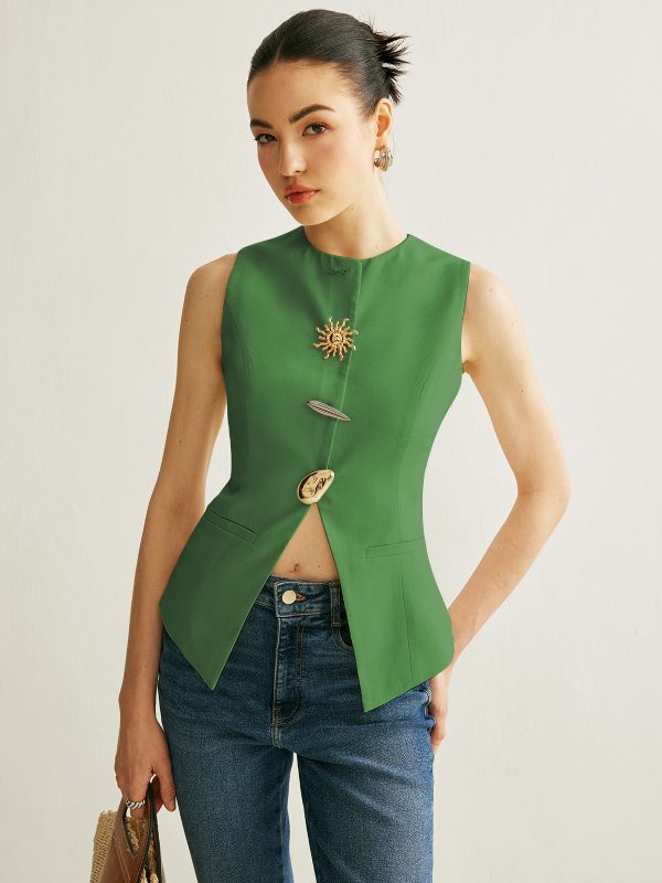 Metal Detail Split Vest - Image 12