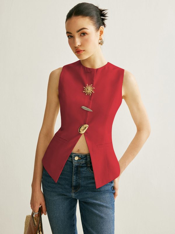 Metal Detail Split Vest - Image 10