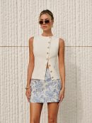 Asymmetric Button Sweater Vest