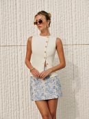 Asymmetric Button Sweater Vest