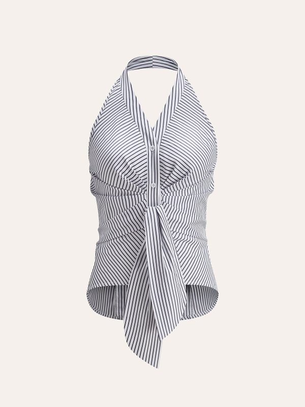 Striped Halter Tie Top - Image 6