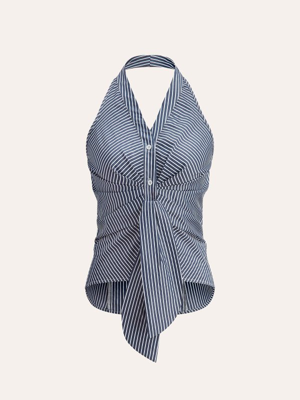 Striped Halter Tie Top - Image 7
