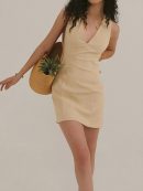 Snug V-Neck Sleeveless Short Dress