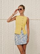 Asymmetric Button Sweater Vest