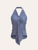 Striped Halter Tie Top