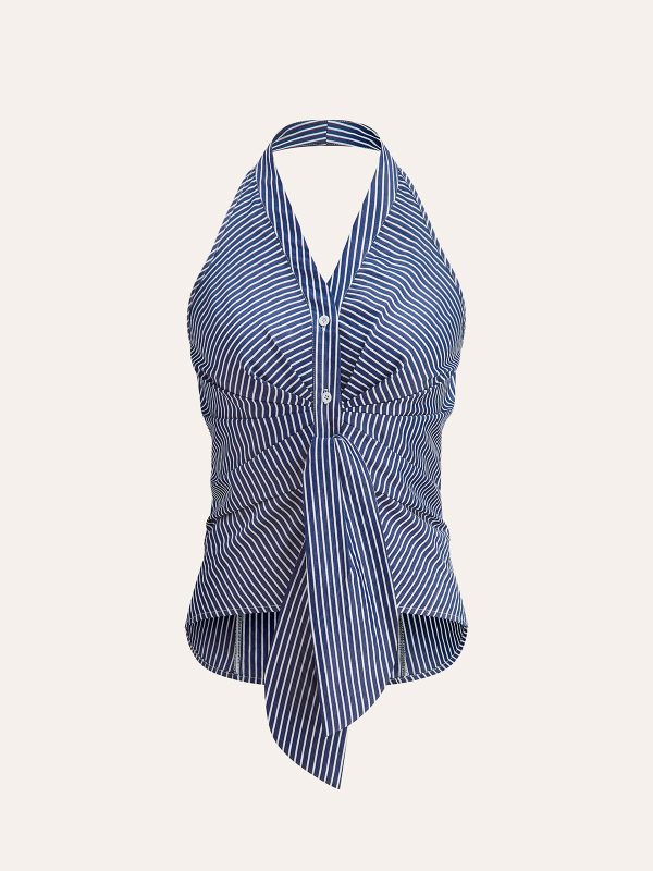 Striped Halter Tie Top - Image 8