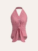 Striped Halter Tie Top