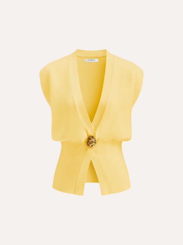 V-Neck Buttoned Detail Sweater Vest - Image 12